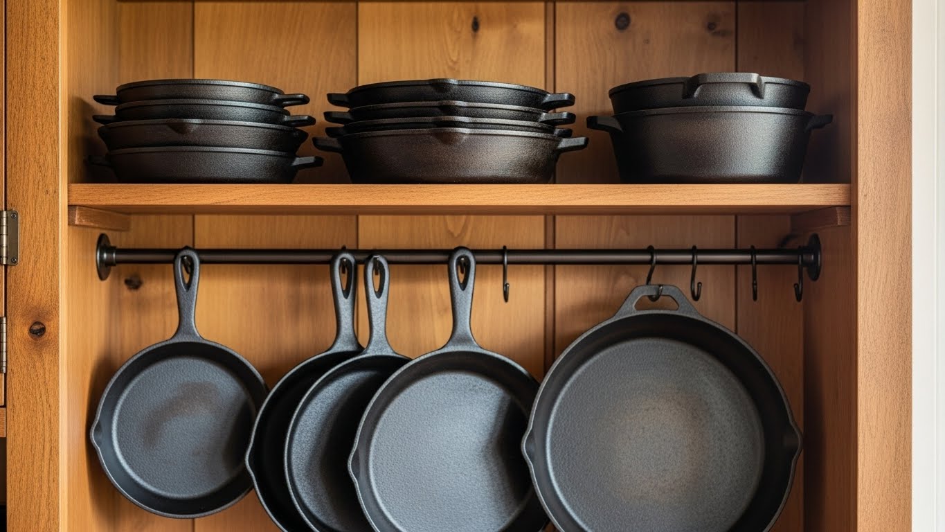 how to store cast iron pan