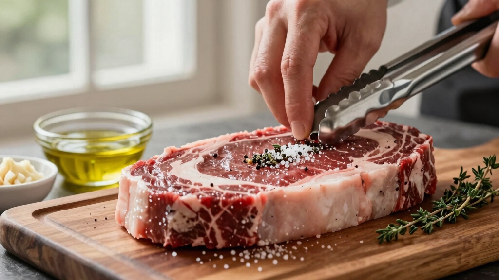 dry brined oiled seasoned ribeye