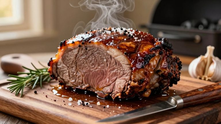 slow smoked garlic pepper roast