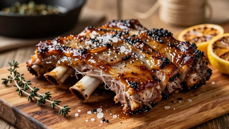 smoked herb rubbed venison ribs