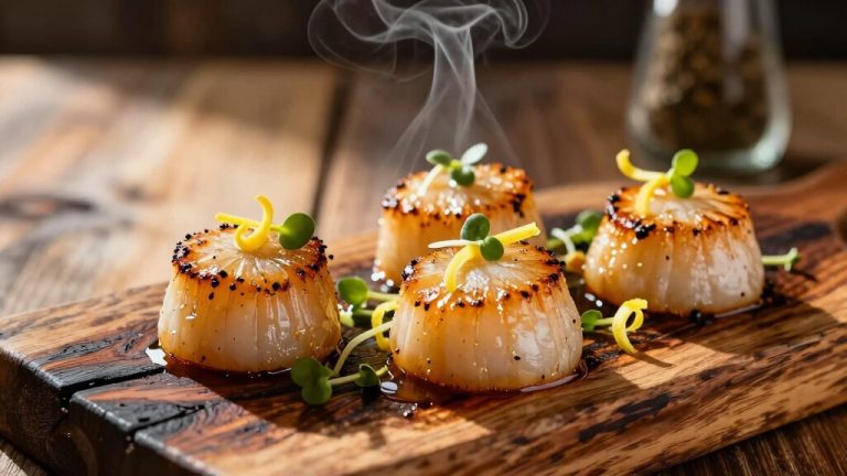 smoked scallops with lemon