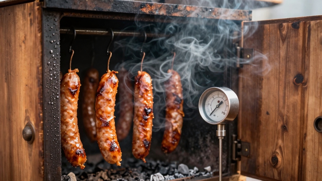 optimal sausage smoking temperature