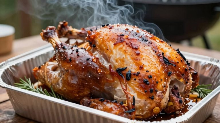 smoking turkey in foil pan