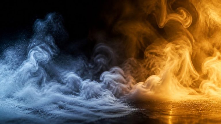 cold smoke contrasts hot smoke