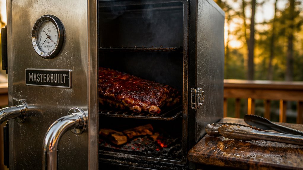 compact electric smoker with thermometer