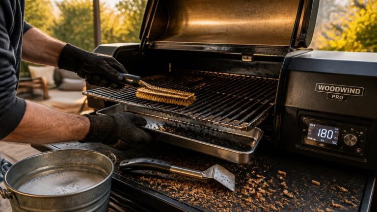 deep clean pellet grill components