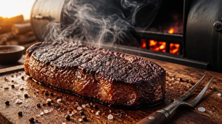 smoke new york strip steak