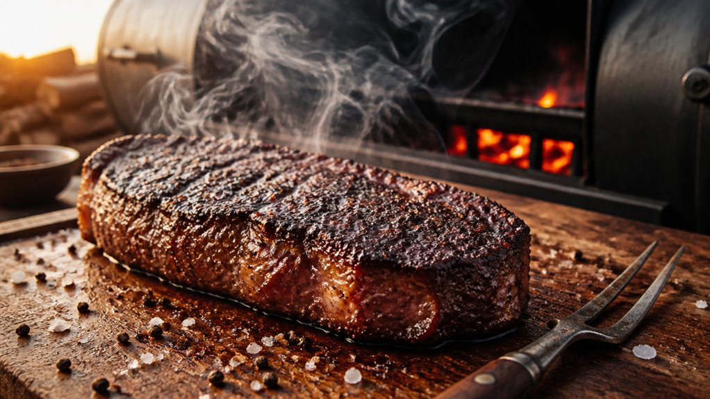 smoke new york strip steak