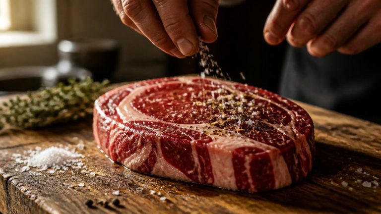 season beef with salt